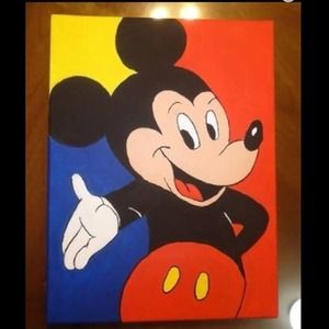 300x300 Other Mickey Mouse Acrylic Canvas Painting Poshmark - Mickey Mouse Canvas Painting