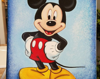 340x270 Elmo Acrylic Painting Stretched Canvas 14 X 18 Art - Mickey Mouse Canvas Painting