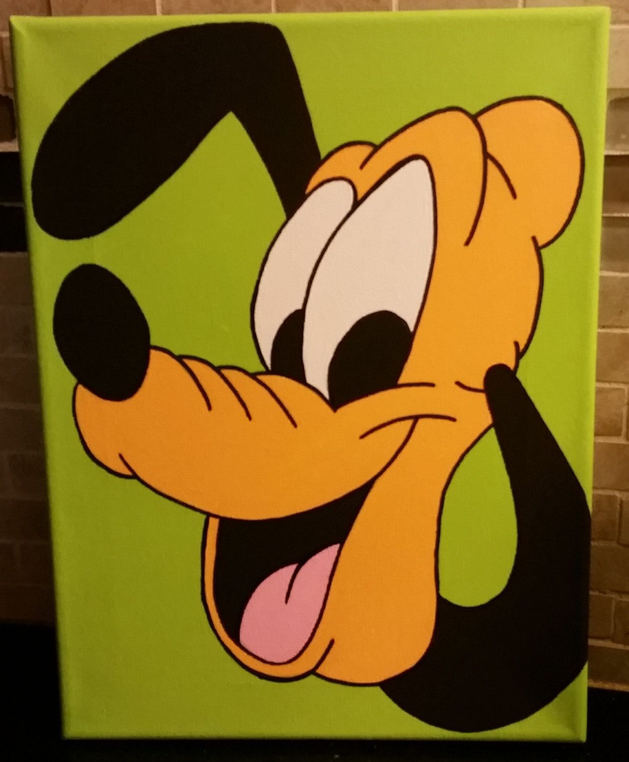 1237x1500 Mickey Mouse's Best Friend Pluto Original Hand Painted Artwork - Mickey Mouse Head Painting