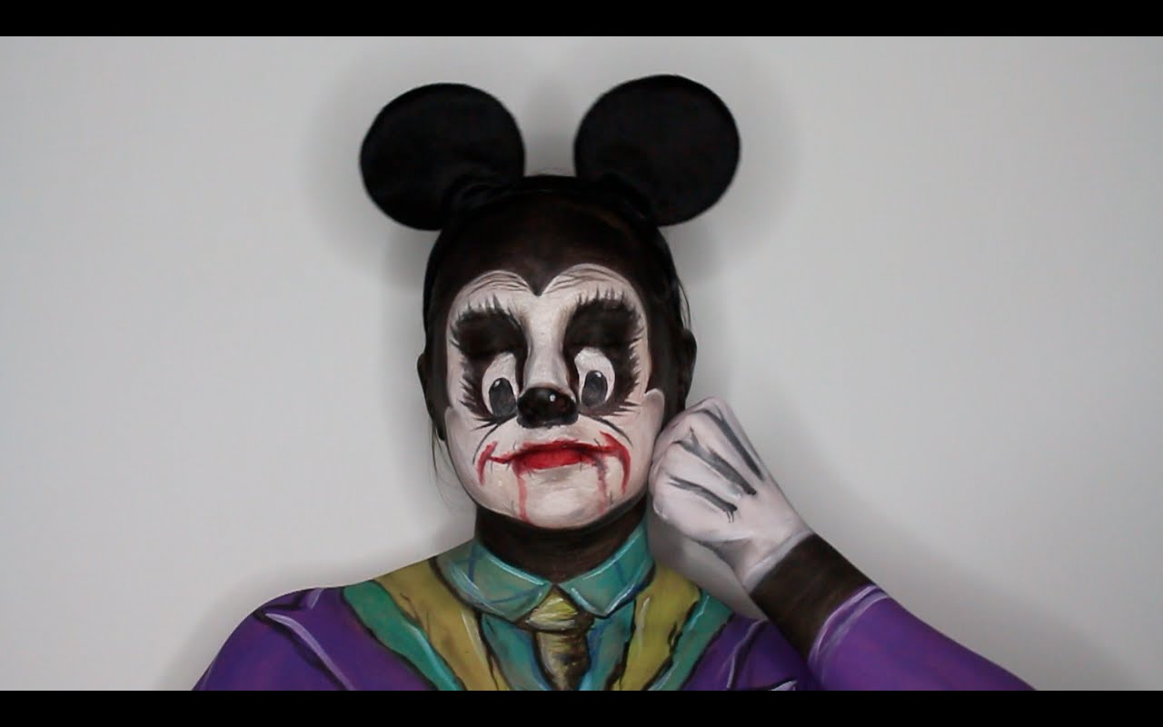 1280x800 Mickey Mouse Joker Mashup Face Painting Tutorial - Mickey Mouse Head Painting