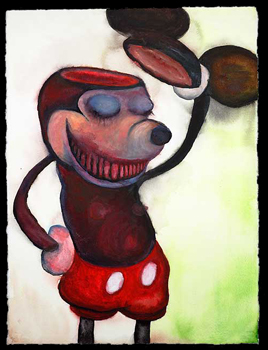 268x350 The Golden Age Of Grotesque Rodent Death's Head - Mickey Mouse Head Painting