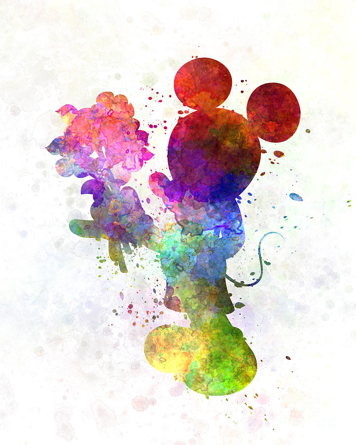 720x900 Mickey Mouse In Watercolor Painting By Pablo Romero - Mickey Mouse Painting