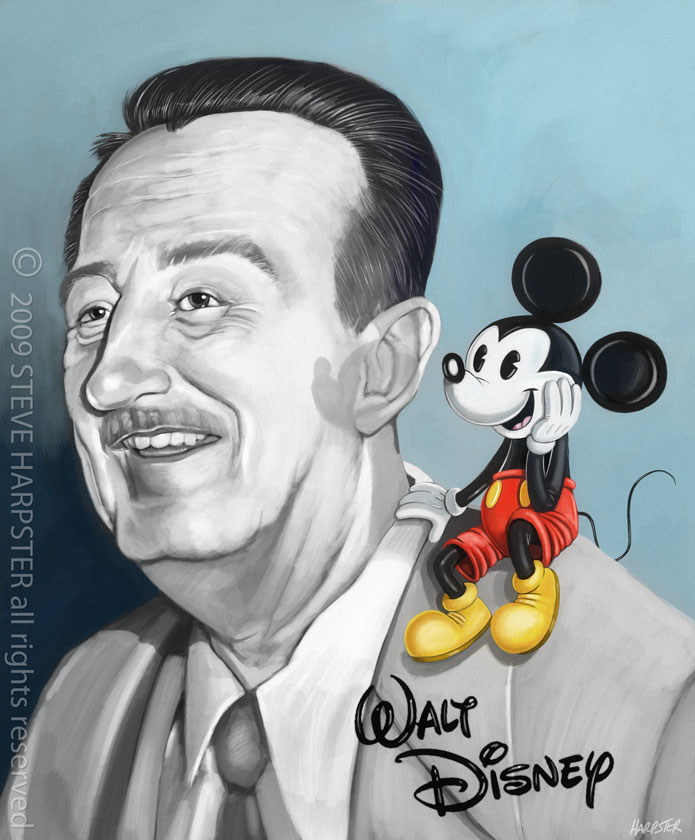 695x840 Walt Disney Tribute By Sharpie99 - Mickey Mouse Painting Walt Disney