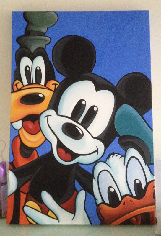 545x800 Mickey Mouse Canvas Painting Paintingsdrawings For Me To Try - Mickey Painting