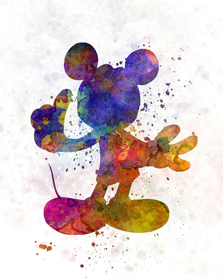 720x900 Mickey Mouse In Watercolor Painting By Pablo Romero - Mickey Painting