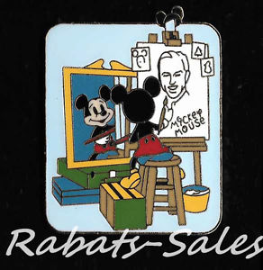 292x300 Mickey Amp Walt Mickey Painting Self Portrait Disney Pin Based - Mickey Painting Walt Disney