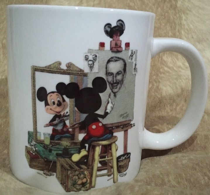 718x666 Disney Mickey Mouse Painting Self Portrait Coffee Mug By Charles - Mickey Painting Walt Disney