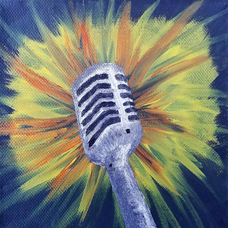 770x770 Saatchi Art The Microphone Painting By William Wells - Microphone Painting