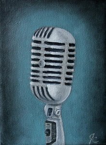 220x300 Vintage Microphone Paintings Fine Art America - Microphone Painting