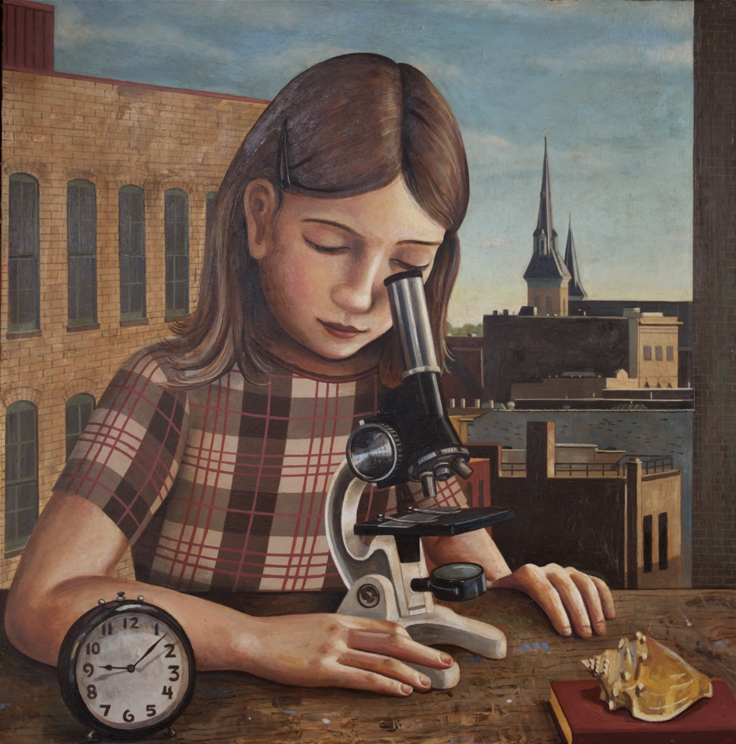 1500x1516 Microscope Girl 2003 - Microscope Painting