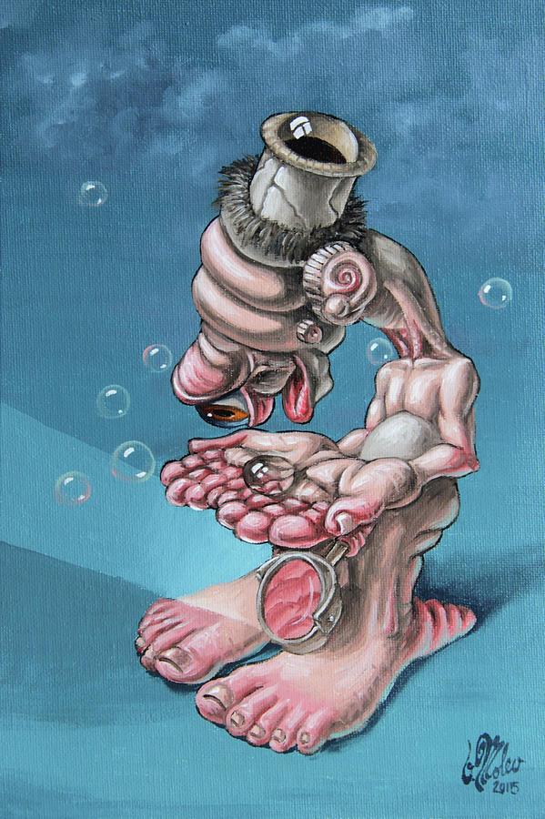 599x900 Microscope Painting By Victor Molev - Microscope Painting
