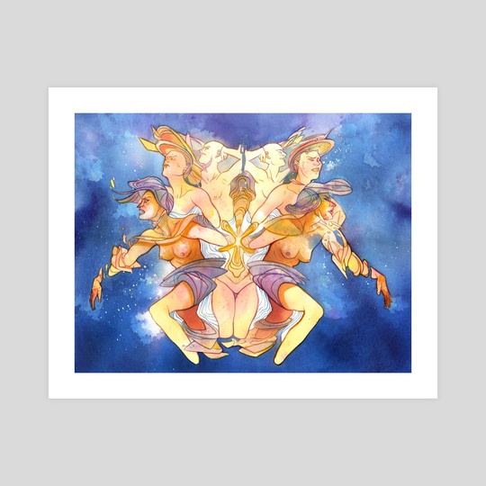 540x540 Telescope Microscope, An Art Print By Mar Spragge - Microscope Painting