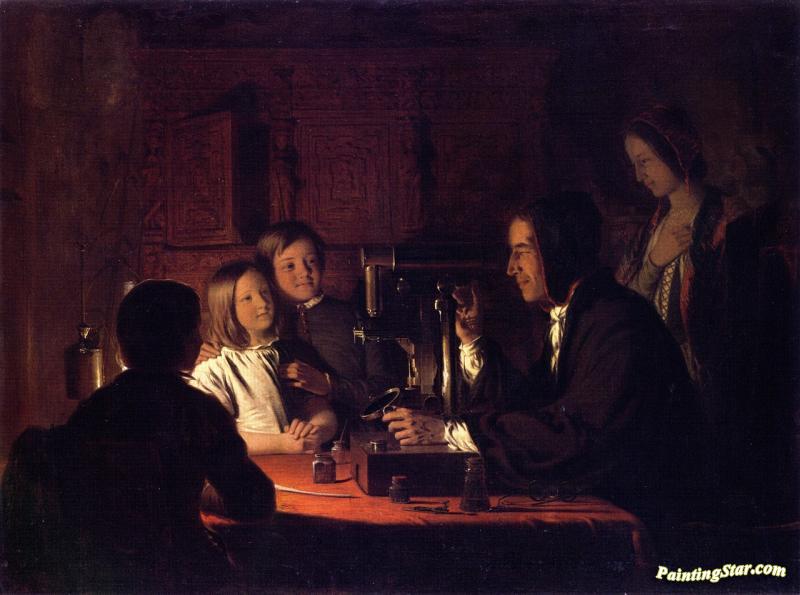 800x595 The Microscope Artwork By Robert Walter Weir Oil Painting Amp Art - Microscope Painting