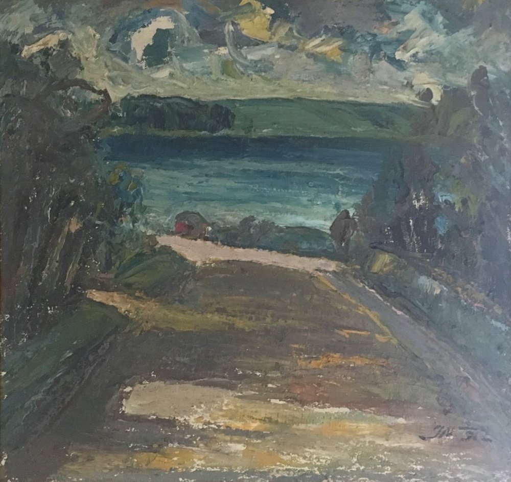 1000x943 Path To Water, Midcentury Landscape The Walsingham Gallery - Mid Century Landscape Painting