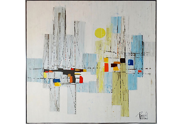 620x422 Mid Century Modern Oil Painting By Lee Reynolds Modernism - Mid Century Modern Painting