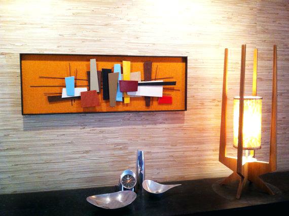 570x426 Mid Century Modern Painting Original Acrylic On Canvas By - Mid Century Modern Painting