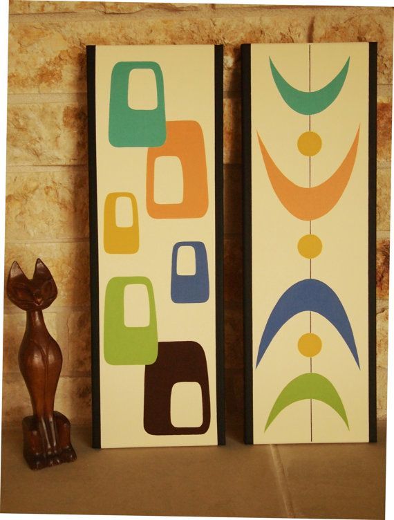 570x752 Mid Century Modern Paintings (Sold Separately) By Donnamibus - Mid Century Modern Painting