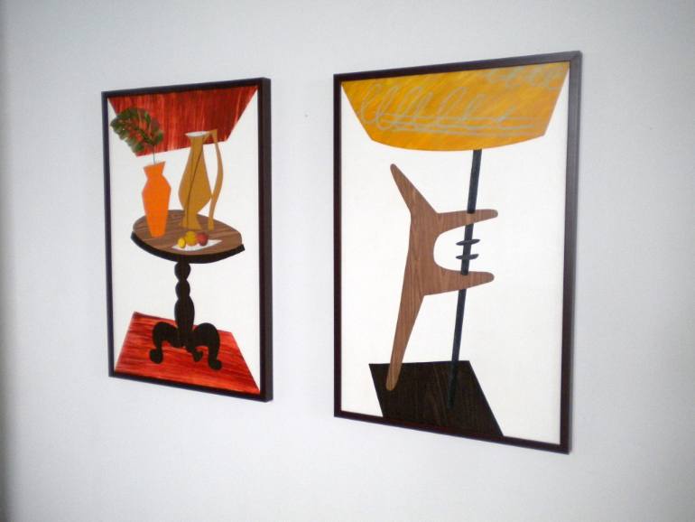 770x578 Saatchi Art Mid Century Modern Painting Cubist Table Still Life - Mid Century Modern Painting