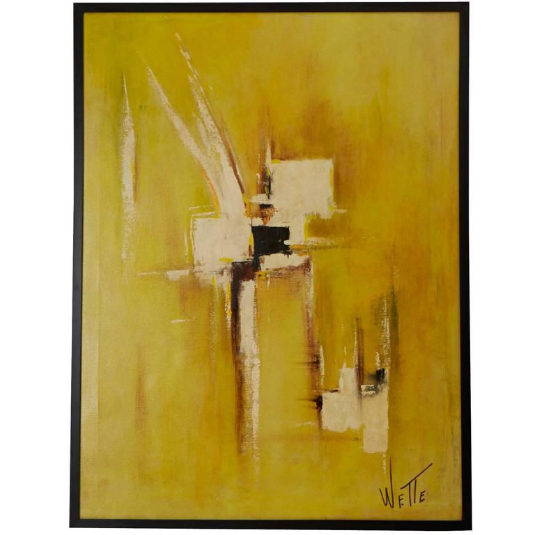 768x768 Mid Century Abstract Modern Painting, Signed By Artist For Sale - Mid Century Modern Painting