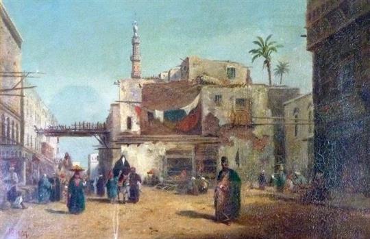 540x349 Henry Pilleau (1815 1899) Oil Painting On Canvas Middle Eastern - Middle Eastern Painting