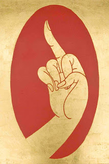 214x320 Galeria 346 The Elegant Middle Finger (Oval), 2010, Paint Amp Gold - Middle Finger Painting