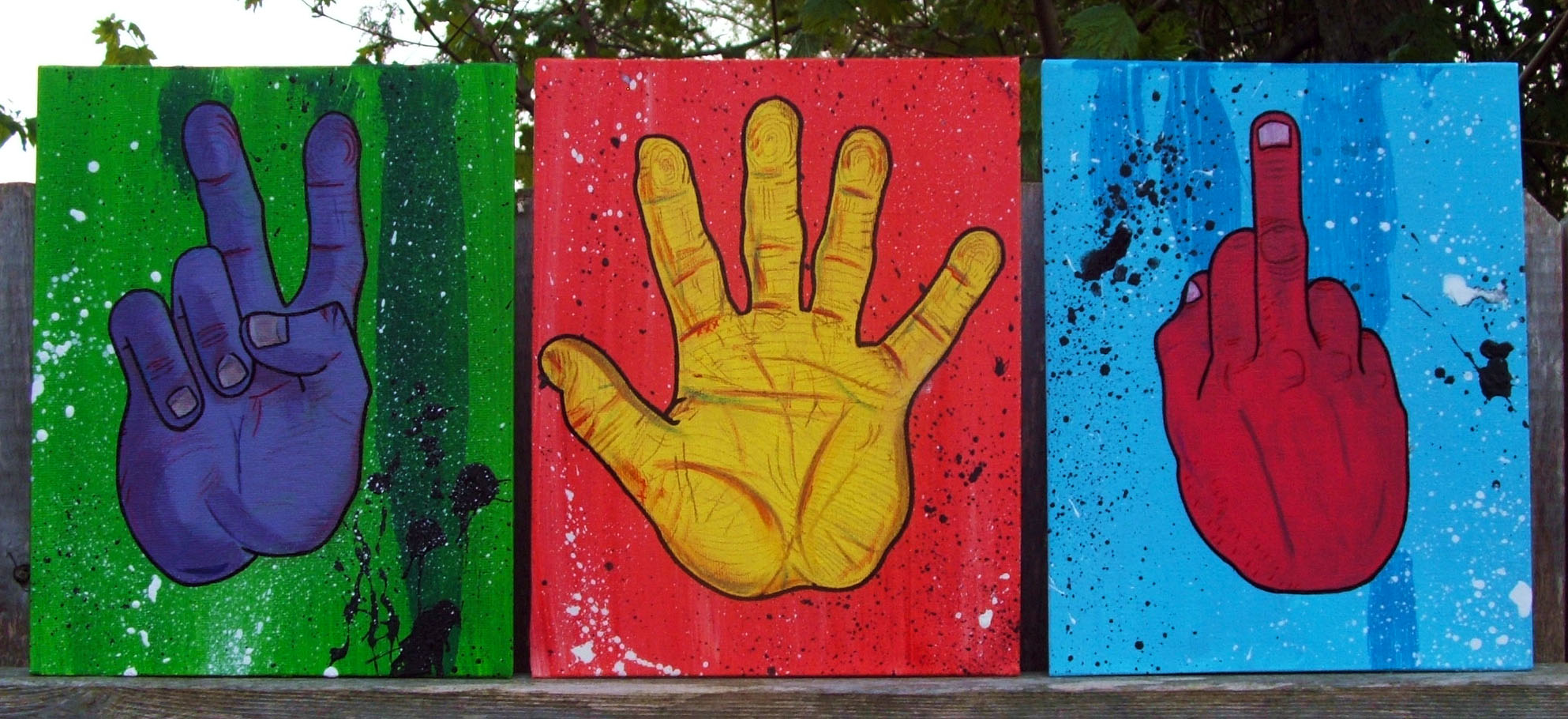 1986x910 Middle Finger Painting The Crayon War - Middle Finger Painting