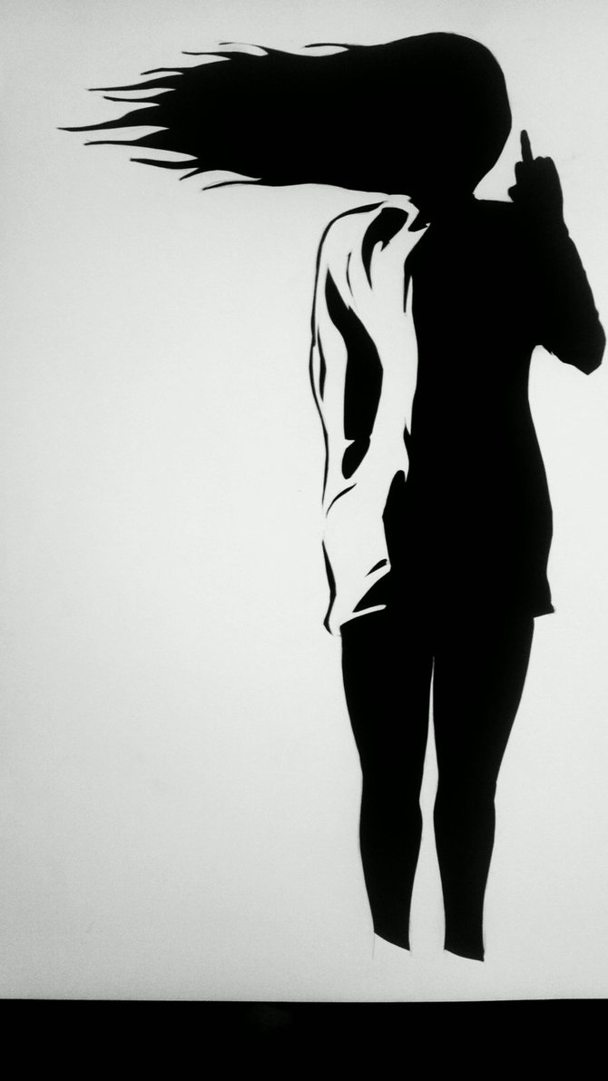 670x1191 Girl Showing Middle Finger Painted By Spoter18 - Middle Finger Painting