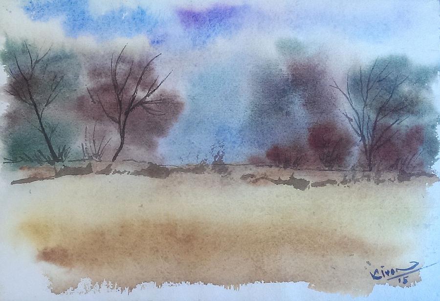 900x616 Middle Of Nowhere Painting By Kiran Mahajan - Middle Of Nowhere Painting