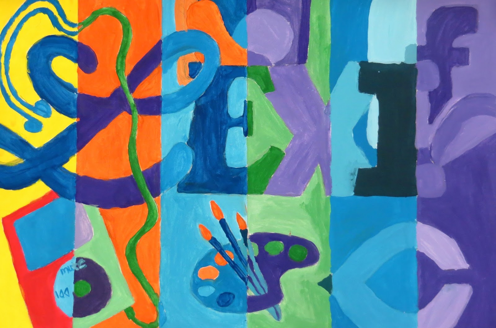 1600x1059 The Creative License Middle School Color Theory Painting - Middle School Painting