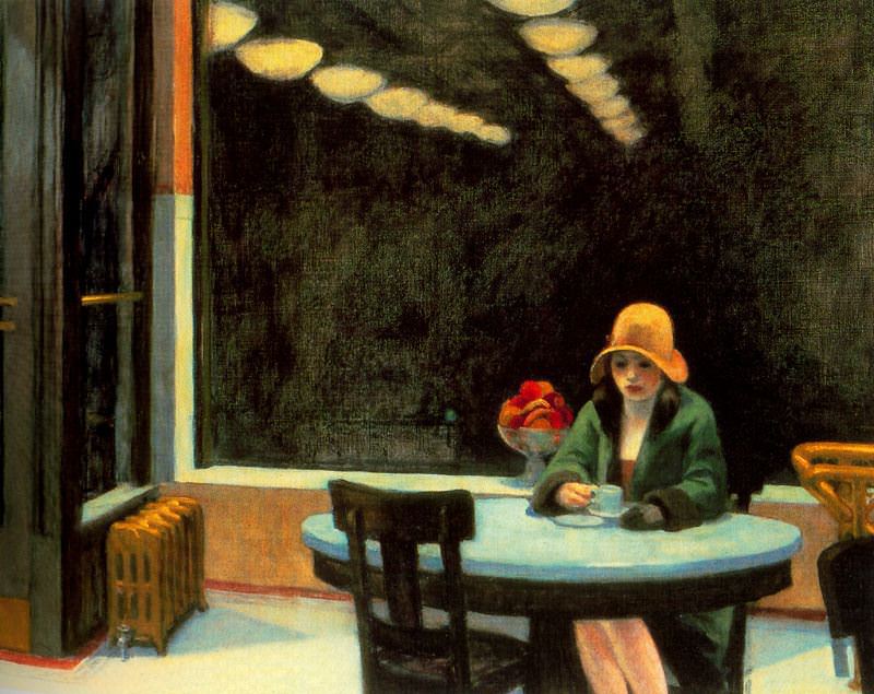 800x635 Nighthawks, 1942 By Edward Hopper - Midnight Cafe Painting