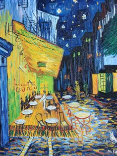 Midnight Cafe Painting at PaintingValley.com | Explore collection of ...