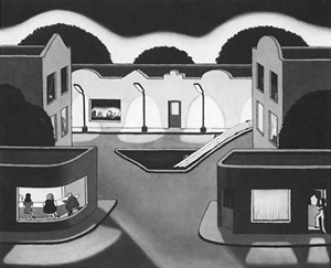 300x243 Nighthawks - Midnight Diner Painting