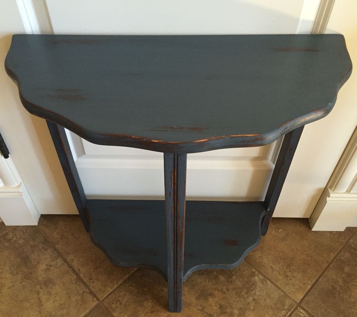 1136x1010 Vintage Half Moon Table, Painted In Midnight Blue, And Slightly - Midnight Diner Painting