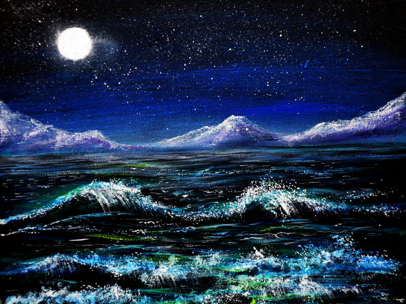 800x600 Midnight Waters By Annmariebone - Midnight Painting