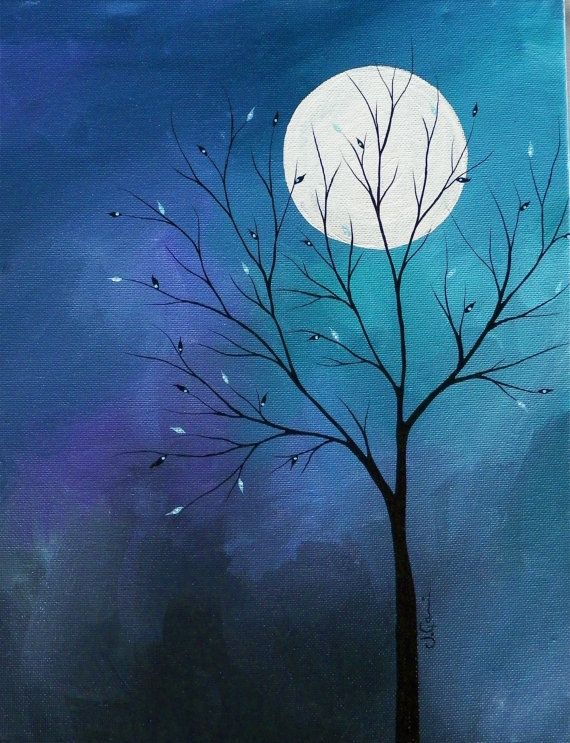 570x743 Original Midnight Acrylic On Canvas Painting By Xxsnapdragon - Midnight Painting