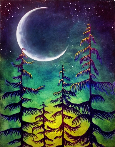 391x500 Paint Nite Midnight Moonlight - Midnight Painting