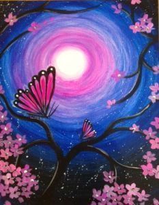 233x300 Midnight Raven Acrylic Step By Step Painting On Canvas - Midnight Raven Painting