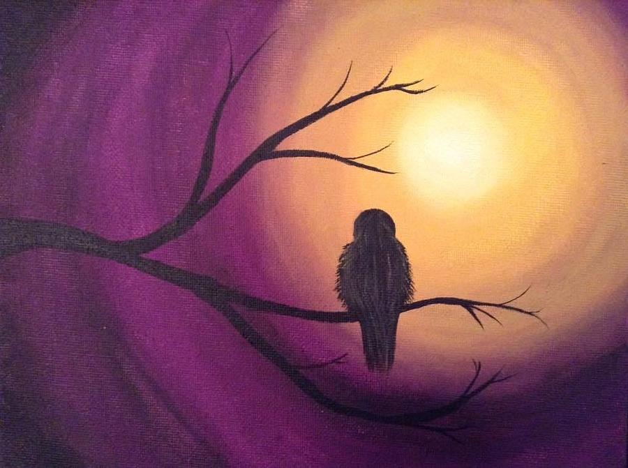 900x671 Midnight Raven Painting By Amy Figueroa Distefano - Midnight Raven Painting