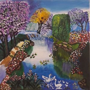 300x300 Midnight Oak Raven Acrylic Canvas - Midnight Raven Painting