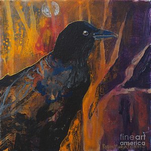 300x300 Night Raven Paintings - Midnight Raven Painting