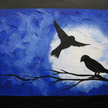 354x354 Best Paintings Of Trees At Night Products On Wanelo - Midnight Raven Painting