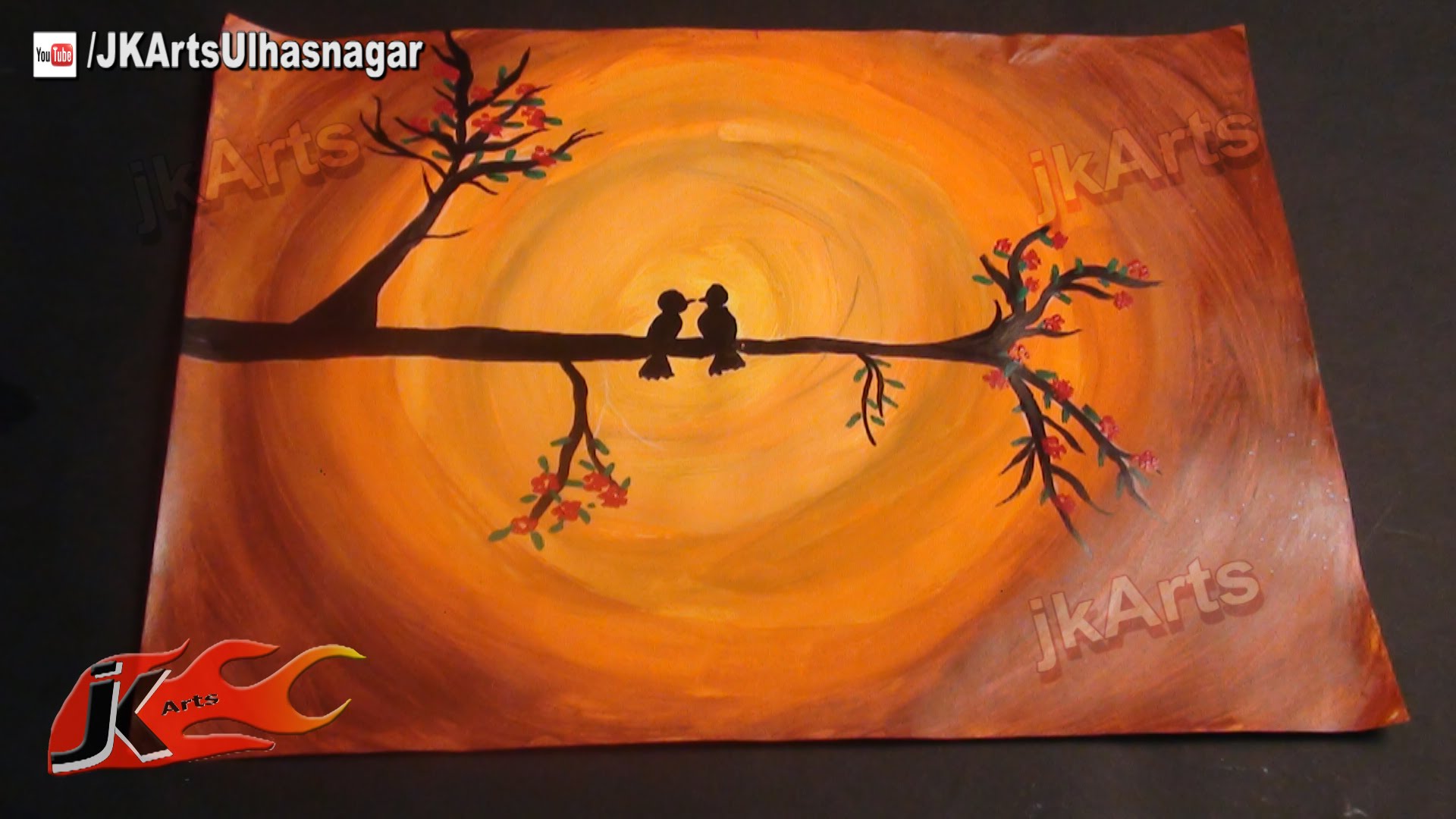 1920x1080 Love Birds Painting How To Acrylic Painting Jk Arts 593 - Midnight Raven Painting