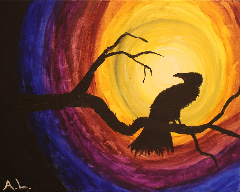 999x799 Midnight Raven - Midnight Raven Painting