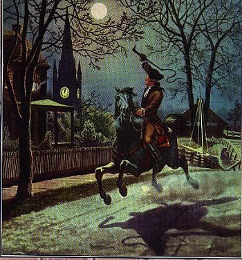 350x376 Midnight Ride Of Paul Revere Boston Or Bust 2011 - Midnight Ride Of Paul Revere Painting