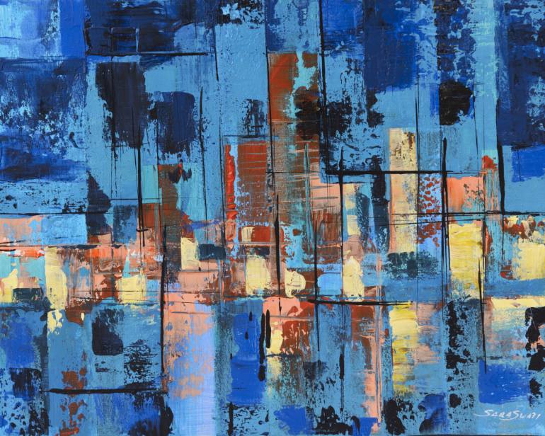 770x616 Saatchi Art Midnight Sky Painting By Sara Swati - Midnight Sky Painting