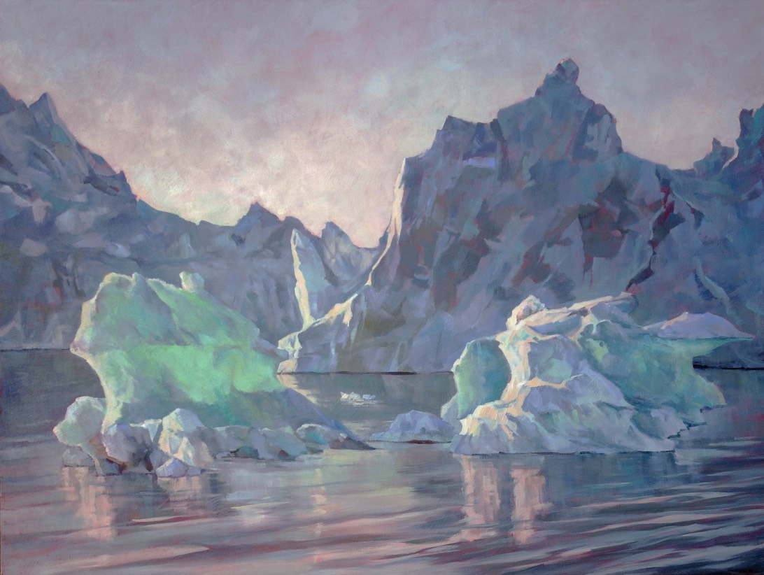 1092x822 Painting Icebergs - Midnight Sun Painting