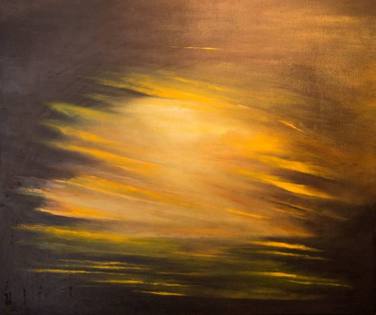 770x645 Saatchi Art Midnight Sun And Borealis Painting By Cecilia Flaten - Midnight Sun Painting
