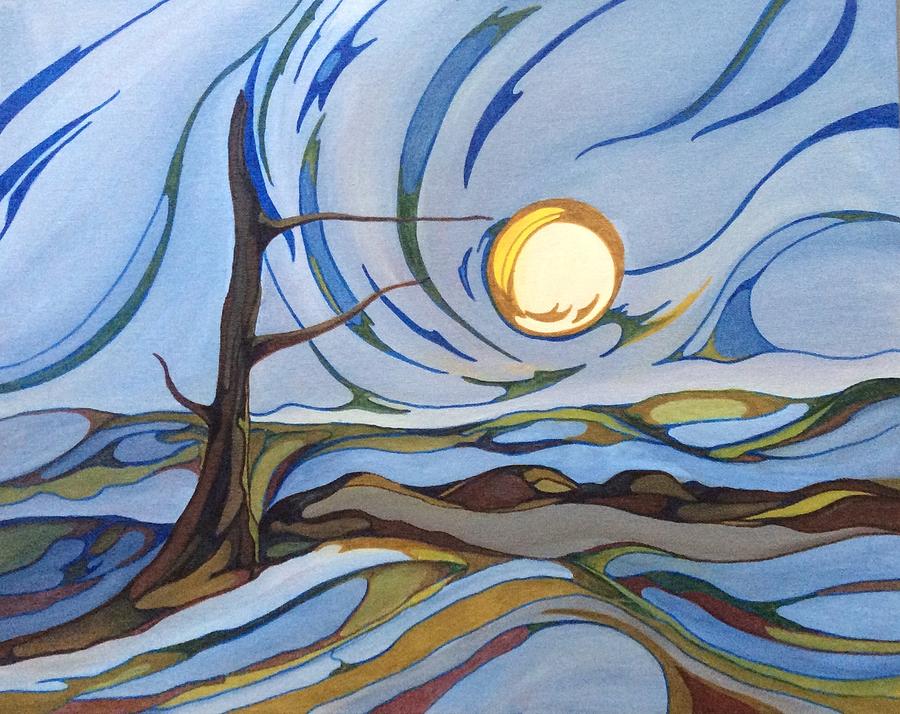 900x714 Land Of The Midnight Sun Painting By Pat Purdy - Midnight Sun Painting