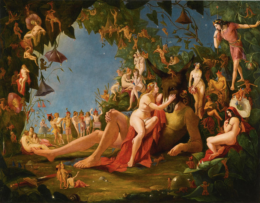 900x704 Scene From Midsummer Night's Dream. Come Sit Thee Down Upon This - Midsummer Night Painting