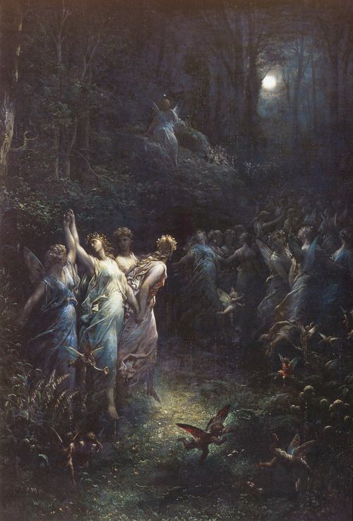 500x738 Gustave (French, 1832 1883), Midsummer Night's Dream - Midsummer Nights Dream Painting